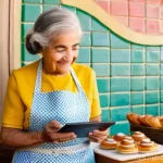 Home 16 로컬 경제의 디지털화에 따른 사회적 변화 - **Prompt:** A heartwarming scene inside a charming, traditional Portuguese *pastelaria* (bakery/past...