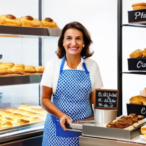 Home 25 로컬 디지털 경제에서의 경쟁력 강화 전략 - **Prompt:** A warm and inviting scene inside a traditional Portuguese pastelaria. A friendly, middle...