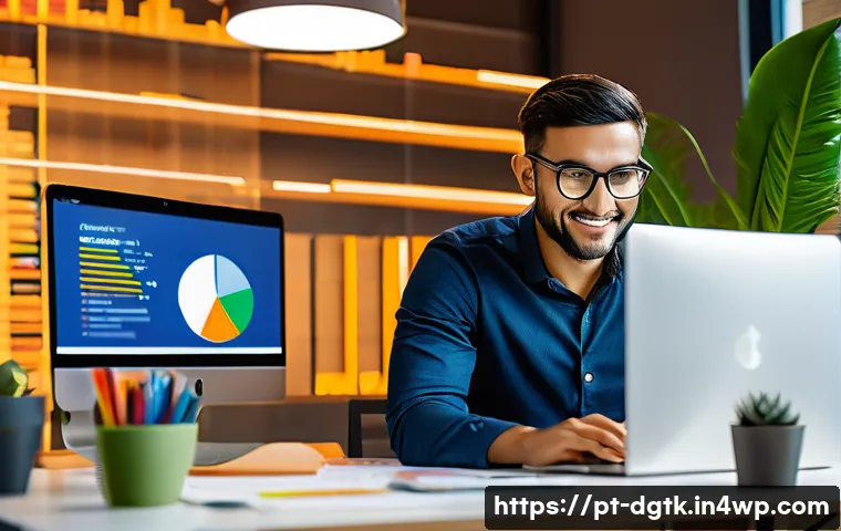 소상공인을 위한 디지털 광고 실행 전략 - A vibrant digital marketing workspace scene featuring a small Brazilian entrepreneur in casual busin...
