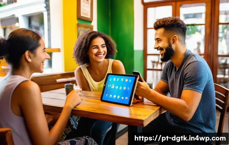 로컬 디지털 경제에서의 고객 만족도 조사 방법 - A vibrant scene of a diverse group of local customers participating in a digital satisfaction survey...