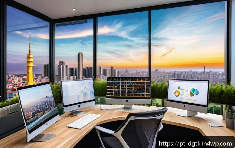 로컬 비즈니스의 디지털 광고 효과 측정 방법 - A vibrant digital marketing workspace featuring a Brazilian small business owner analyzing customer ...